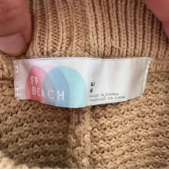 Free People Beach Hailee Wide Leg Lounge Pants Women’s Large Tan - Picture 7 of 8